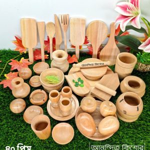 (৪০ পিস) প্রিমিয়াম কোয়ালিটির কাঠের খেলনা সেট